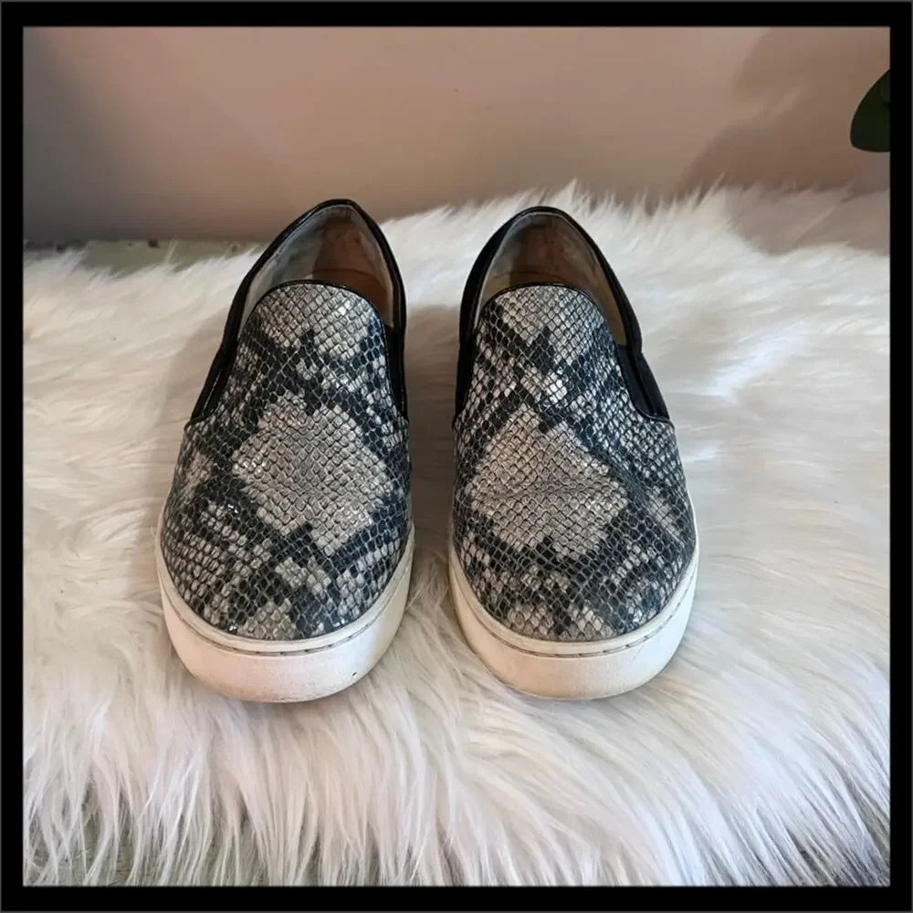 Vionic Midi Slip-On Sneaker in Natural Snake Reptile Comfort Arch Support